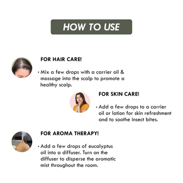 Aromatique Eucalyptus Oil - Pure & Undiluted Eucalyptus Essential Oil - For Hair & Skin Care (15ml)